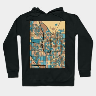 Salt Lake City Map Pattern in Mid Century Pastel Hoodie